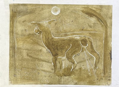 Lot 116 - Sven BERLIN (1911-1999) Sheep in Moonlight...