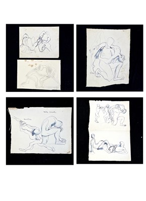 Lot 443 - Sven BERLIN (1911-1999) Wrestlers Six drawings...