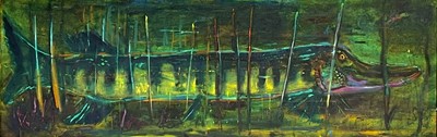 Lot 617 - Sven BERLIN (1911-1999) Pike Oil on canvas...