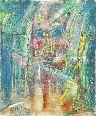Lot 118 - Sven BERLIN (1911-1999) Face Under Ice Oil on...