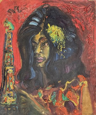 Lot 691 - Sven BERLIN (1911-1999) Inca Girl Oil on...