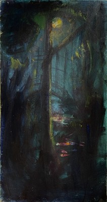 Lot 195 - Sven BERLIN (1911-1999) Moonlit Forrest Oil on...
