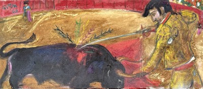 Lot 685 - Sven BERLIN (1911-1999) Bullfight Oil on...