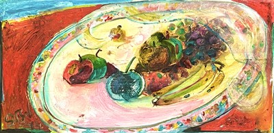 Lot 544 - Sven BERLIN (1911-1999) Plate of Fruit Oil on...