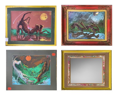 Lot 585 - Sven BERLIN (1911-1999) A mirror with hinged...