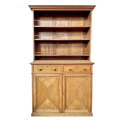 Lot 3000 - An Edwardian satinwood two-part bookcase,...