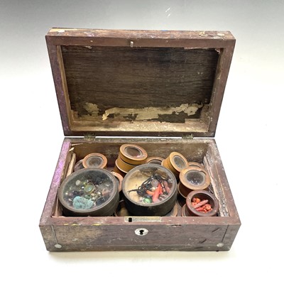 Lot 694 - A hinged Victorian mahogany box containing...