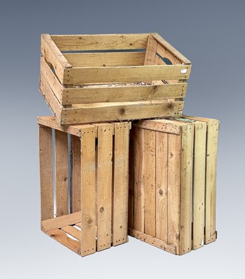 Lot 484 - Three wooden fruit crates 55x35.5x26cm