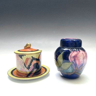 Lot 859 - A Carlton ware preserve jar, cover and stand,...
