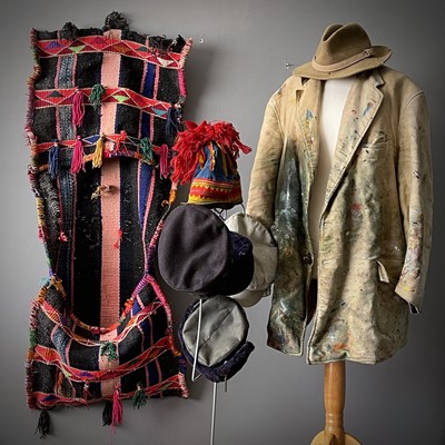 Lot 135 - Sven's painting coat and five of his hats...