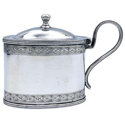 Lot 37 - A Victorian silver oval section hinge lidded...