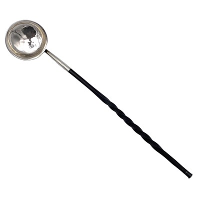 Lot 26 - A Georgian silver punch ladle with baleen...