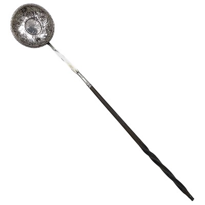 Lot 161 - A Georgian silver punch ladle with baleen...