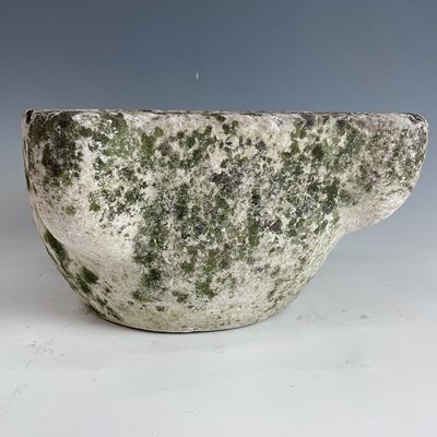 Lot 547 - A white marble mortar. 34cm wide