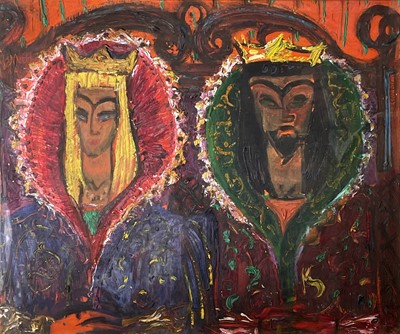 Lot 136 - Sven BERLIN (1911-1999) King and Queen Oil on...