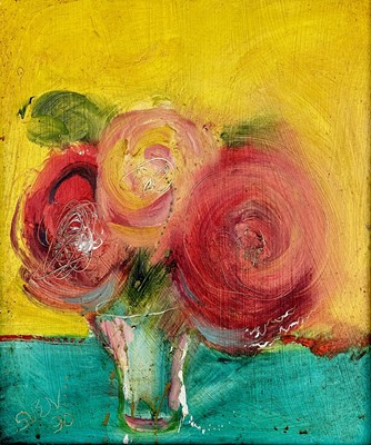 Lot 627 - Sven BERLIN (1911-1999) Still Life Roses Oil...
