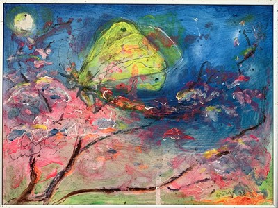 Lot 583 - Sven BERLIN (1911-1999) Butterfly on Blossom...