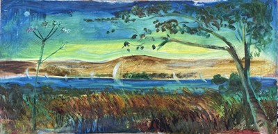 Lot 346 - Sven BERLIN (1911-1999) Sailing Oil on board...