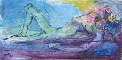 Lot 97 - Sven BERLIN (1911-1999) Reclining Male Oil on...