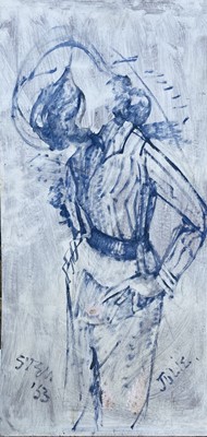 Lot 437 - Sven BERLIN (1911-1999) Julie Blue oil on...