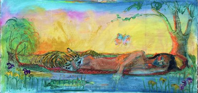 Lot 460 - Sven BERLIN (1911-1999) Man Dreaming Oil on...