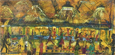Lot 19 - Sven BERLIN (1911-1999) Railway Station Oil on...