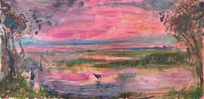 Lot 216 - Sven BERLIN (1911-1999) Moorhen Wading, Lepe  ...