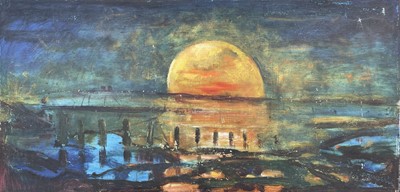 Lot 23 - Sven BERLIN (1911-1999) Sunset   Oil on board...