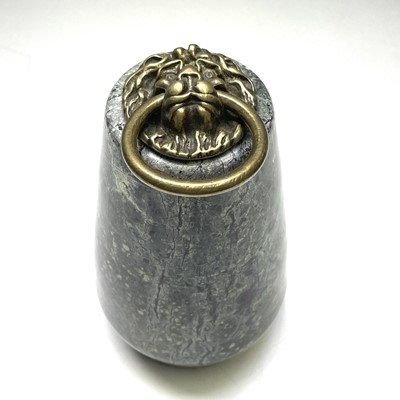 Lot 47 - A Cornish serpentine doorstop, of turned,...
