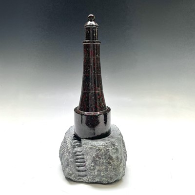 Lot 45 - A Cornish serpentine turned and polished model...