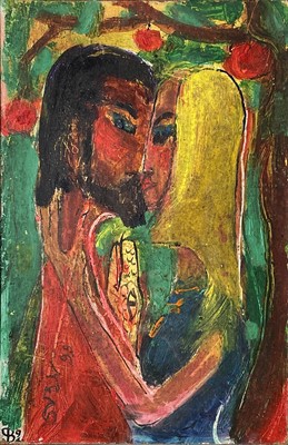Lot 344 - Sven BERLIN (1911-1999) Adam and Eve Oil on...