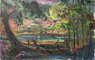 Lot 321 - Sven BERLIN (1911-1999) View onto Water   Oil...