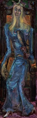 Lot 445 - Sven BERLIN (1911-1999) The Queen Oil on...