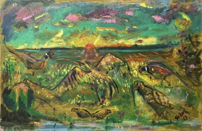 Lot 407 - Sven BERLIN (1911-1999) Birds Oil on canvas...