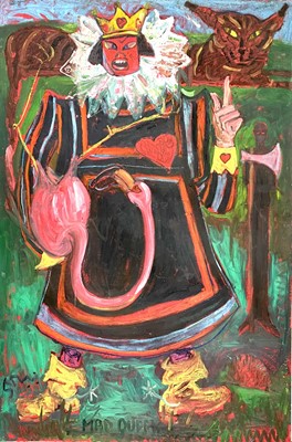 Lot 478 - Sven BERLIN (1911-1999) Mad Queen Oil on board...