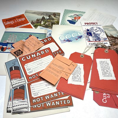 Lot 188 - R.M.S Queen Elizabeth ephemera including Menus,...