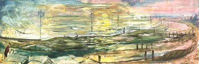 Lot 61 - Sven BERLIN (1911-1999) The coast Oil on board...