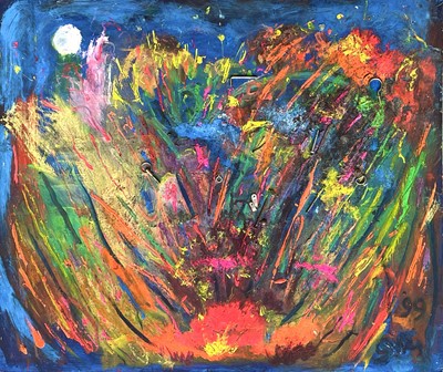 Lot 451 - Sven BERLIN (1911-1999) Explosion Oil on board...