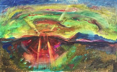 Lot 558 - Sven BERLIN (1911-1999) Sunset Oil on board...