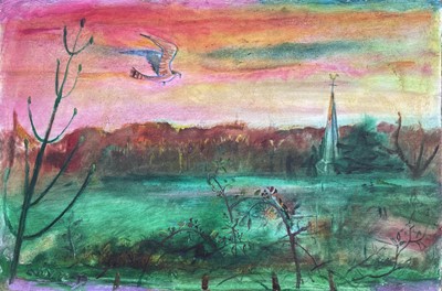 Lot 577 - Sven BERLIN (1911-1999) Goldfinch and Spires...