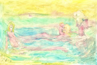 Lot 85 - Sven BERLIN (1911-1999) The bathers Oil on...