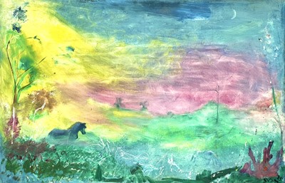 Lot 225 - Sven BERLIN (1911-1999) Horses in a landscape...