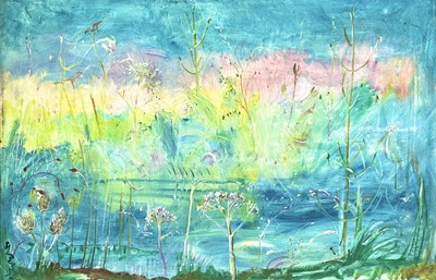 Lot 235 - Sven BERLIN (1911-1999) A lake with flowers...