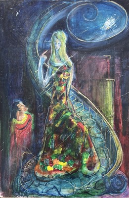 Lot 431 - Sven BERLIN (1911-1999) Patchwork Gown Oil on...