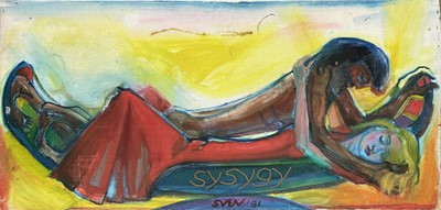 Lot 295 - Sven BERLIN (1911-1999) SYSYGY Oil on canvas...