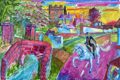Lot 453 - Sven BERLIN (1911-1999) White Horse Oil on...