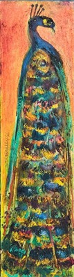 Lot 605 - Sven BERLIN (1911-1999) Peacock Oil on board...