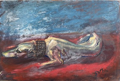 Lot 726 - Sven BERLIN (1911-1999) Greyhound Oil on board...