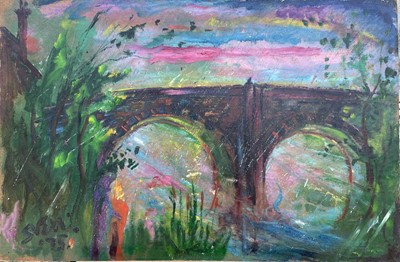 Lot 637 - Sven BERLIN (1911-1999) Stour   Oil on board...