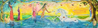 Lot 513 - Sven BERLIN (1911-1999) Bathers surprised by a...